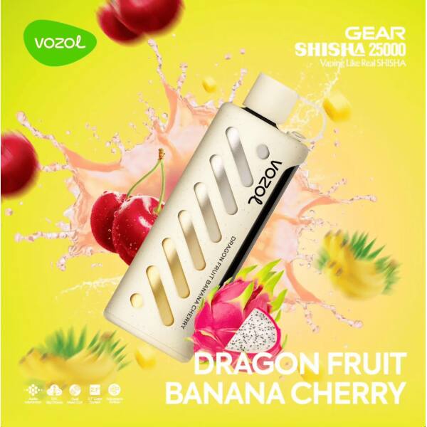 Vozol Gear Shisha 25000 Dragon Fruit Banana Cherry